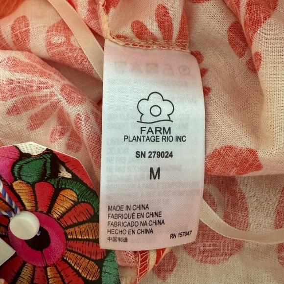 Anthropologie Farm Rio Novelty Tie Shorts Yellow Orange Linen Blend Size Medium - Picture 8 of 10